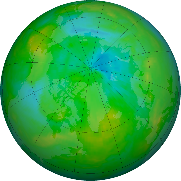 Arctic ozone map for 11 August 1981